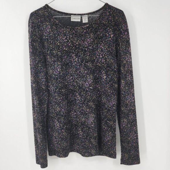 CHICO'S Long Sleeve Top Womens Size 1 Medium - Picture 4 of 4
